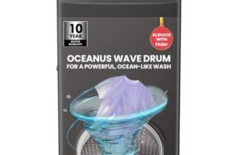 Haier 8 Kg, 5star, Oceanus Wave Drum, 15 Min Quick Wash, Magic Filter, 8 Wash Programs, Fully Automatic Top Load Washing Machine (ETL80-AES5)