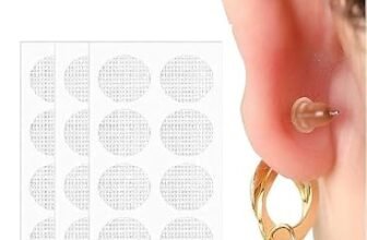 BUYMZ Premium Earlobe support patches for heavy earrings (100 Pcs) | Ear lobe support tape Ear stickers for heavy earrings & big Jhumkas | Big Ear hole closer tape & ear support for heavy earrings