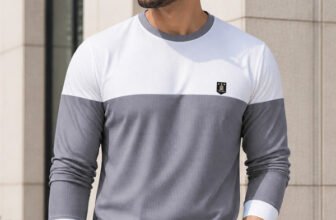 VeBNoR Colorblock Men Round Neck Grey T-Shirt