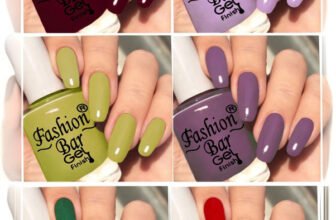 Fashion Bar New Gloss Gel High Shine Nail Polish Pack of 6PC F636 Multicolor(Pack of 6)