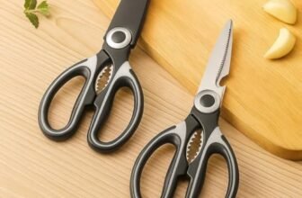 NORIQ Titanium Kitchen Scissors | Anti-microbial, rust-free and detachable blades | Cuts through meat, soft bones | Nut-cracker | Scaling fish