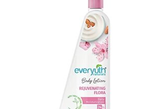Everyuth Naturals Rejuvenating Flora Body Lotion | 24Hr Hydration | Smooth, Radiant & Healthy Skin | With 100% Natural Almond Milk | Daily Moisturization for All Skin Types – 500ml Bottle