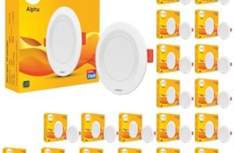 Wipro 6W Alpha Downlight for Junction Box | Pink |3 inch Cutout, 22mm Height| Surge Protection Upto 350 VA | High Voltage Protection Upto 4KV | Pack of 20