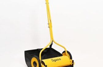 UGAOO Push Manual Lawn Mower with Grass Catcher | 16-Inch Push Reel Mower with 0.5 to 1.5 Inch Height Adjustable | Classic Grass Cutter Machine for Home Garden and Yard (Yellow)