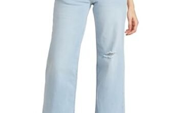 Amazon Brand – Symbol Women’s Wide Leg Jeans (High Rise | Full Length) (JNS-08 Cont_Light Blue_34)