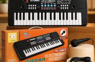 Storio Kids Piano Keyboard with Mic | 37 Keys, 8 Rhythms, 8 Tones & 6 Demo Songs | Electronic Musical Toy for Boys & Girls Age 2-5 | Educational & Recording Keyboard for Beginners