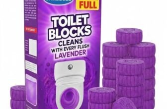 30 Tablets Lavender Toilet Cleaner Blocks Pack of 30 | Drop-In Toilet Tank Tablets | Purple Water Effect, Fights Stains, Whitens Bowl | Long Lasting Cleaning (Pack of 30)
