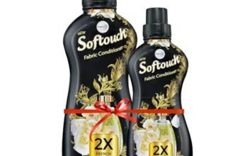 Softouch 2X French Perfume 800+200ml Fabric Conditioner with French Rose & Jasmine| After Wash Liquid Fabric Softener with Long-Lasting Fragrance| Suitable for All Clothes