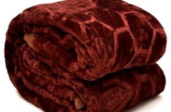 BENAVJI Mink Floral Embossed Super Soft AC Bed Velvet for Winter Blanket (Single, Brown)