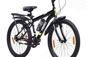 Hero Rove IC 24T Single Speed Mountain Bicycle for Mens with Inbuilt Carrier | Black-Green | Rigid | V Brake | Steel Frame : 15.5Inches | Rider Height : 4ft 4″ – 5ft 1″ | 95% Pre-Assembled Bicycle