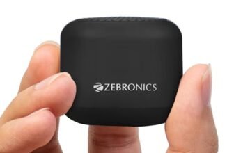 ZEBRONICS Pixie Portable Speaker, 5 Watts, Supports Bluetooth, TWS Function, mSD, Compact Design, Call Function, Carry Loop, Upto 7h Backup (Black)