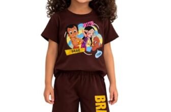 Ninos Dreams Girls Cotton Half Sleeves Chhota Bheem Printed Tshirt & Shorts Set/Summer Clothing Set/Night Suit
