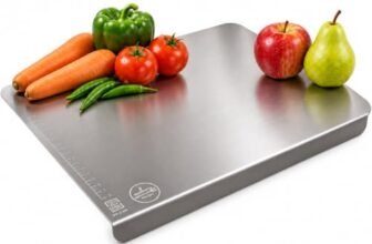 Madhura’s Recipe Premium Large Size Stainless Steel Kitchen Countertop Chopping Board – 1.5mm Thick, Non-Slip, Rust-Proof