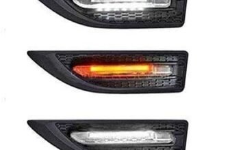 Aksmit Car Side Fender Light with 3 Colour Led Indicator Light (Black) For Scorpio