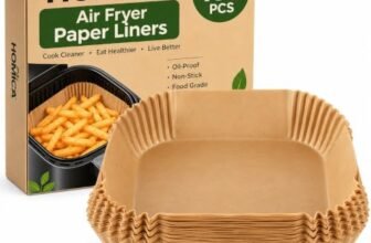 Homica Air Fryer Paper Liners, 100 Pcs Disposable Parchment Paper for Microwave, Oil-Proof Non-Stick Baking Paper for Frying, Cooking, Roasting, and Baking