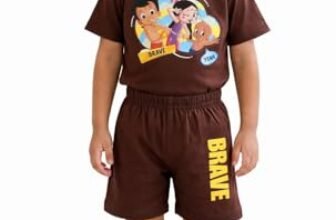 Ninos Dreams Boys Cotton Half Sleeves Chhota Bheem Printed Tshirt & Shorts Set/Summer Clothing Set/Night Suit