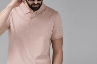 Roadster Printed Men Polo Neck Beige T-Shirt