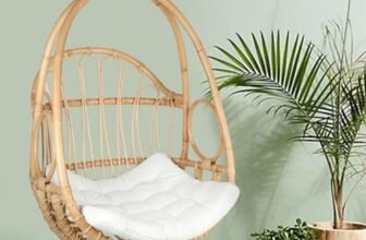 Habere India-All The Cultures Fabricating India Cane Swing Chair | Cane Hanging Chair | Indoor Bamboo Swing Chair | Bamboo Hammock Swing (W:75 x D:62 x H:108 cm)