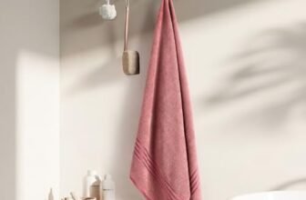 haus & kinder 100% Cotton Towel | Towels for Bath Large Size 70 x 140 cm | Soft Super Absorbent & Quick Dry Bath Towel 380 GSM | Apricot | Pack of 1