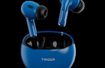 TRIGGR Rizz with 40H Playback, Spherical Design, 13mm Drivers, Rich Bass, Fast Charging Bluetooth(Blue Noir, True Wireless)