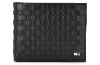 Tommy Hilfiger Men’s Global Coin Wallet Castell – Black | Leather | 1 Coin Pocket | 2 Compartments | 4 Card Slots