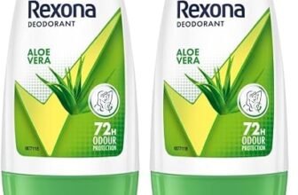 Rexona Aloe Vera Underarm Roll On Deodorant For Women, Antiperspirant, Removes Odour, Keeps Skin Fresh & Clean, Alcohol Free, Skin Friendly, 50 ml (Pack of 2)
