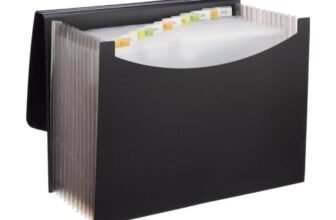 Amazon Basics Expanding File Folder with 13 Pockets, Letter Size, Also Fits A4 Size Documents (Black)