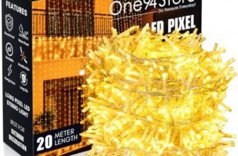 One94Store 20Meter 56 LED Serial String Lights – Plug in Waterproof Copper Wire Fairy Lights for Home Decoration, Christmas, Garden, & Diwali Decoration Lights for Balcony Outdoor – Warm White
