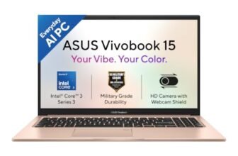 ASUS Vivobook 15 (2026),Intel Core 3 304 (Series 3-Latest Gen),Fingerprint Sensor,8GB RAM,256GB SSD,FHD,15.6″(39.6 cm),Win 11,M365 Basic(1Y),Office 2024,Terra Cotta,1.7 Kg,X1504MA-BQ907WS,AI Laptop