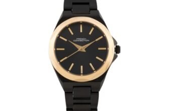 French Connection Equinox Black Hexagonal Dial Womens Analogue Watch FCH11BM
