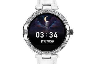 French Connection R8 series Women smartwatch (40 MM dial) with Full Touch HD screen, Metal case, Leather strap, continues Heart rate & Blood pressure monitoring, temperature monitor and IP68 waterproof