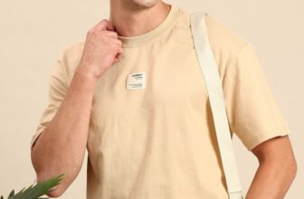 Mast & Harbour Solid Men Round Neck Beige T-Shirt
