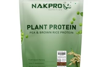 NAKPRO NUTRITION Plant Protein (Pea & Brown Rice Protein) | 1kg – Chocolate | 25.2g Protein | Trustified Certified | All Essential Amino Acids