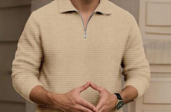 Force Self Design Men Polo Neck Beige T-Shirt