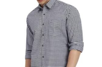 Yellow Dash Men’s Shirt Ful Sleeves Single Pocket, Black n White, XL | Single Pocket , Full Sleeves , Casual n Formal