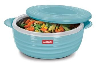 MILTON Aspire 1500 Serving Casserole, Double Walled Inner Stainless Steel, PU Insulated Kitchen Hot Pot, Keeps Food hot & Fresh for Roti, Biryani, 1180 ml, Blue