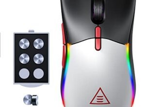 EKSA EM200 Gaming Mouse Wired, USB Mice with 13 RGB Backlit (Black and White)