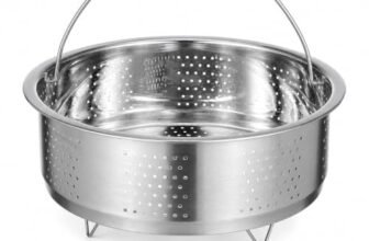 Stainless Steel Steamer Basket with Handle, Multipurpose Food Steaming Insert for Vegetables, Momos, Idli, Eggs & Snacks, Perforated Cooking Basket for Pot, Rice Cooker & Pressure Cooker