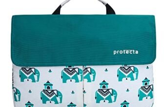 Protecta Charlie 13.3 Inch Stylish Laptop Bag for Women & Men, Ideal as Office Hand Bag or as Sling Bag Soft Velvety Interiors & Water Repellent Outer Fabric – (Elephants Print)