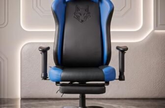 DROGO Alpha-X Ergonomic Gaming Chair with Footrest | Premium PU Leather with 135° Recline | 2D Padded Armrest | Computer Chair for Study |Office Chairs for Work from Home With Neck Support(Black&Blue)