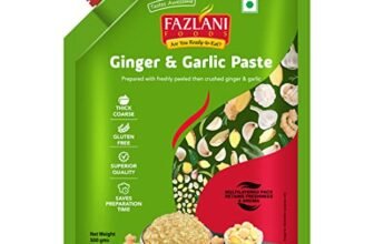 Fazlani Foods Fresh Ginger & Garlic Paste – Authentic, Thick & Flavorful | Gluten-Free, Perfect for Curries, Sauces & Dishes | 500g | Pack of 1