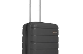 TEAKWOOD LEATHERS Unisex 8 Wheels Trolley Bag, Hard Cabin with Zipper Closure, Adjustable Push Button & Cross Side Strap, Lock System 360 Degree (55 CM, Dark Grey)