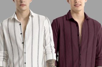 TIGER SNAKE Men Striped Casual White, Purple Shirt(Pack of 2)