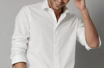 GLOREN Men Solid Casual White Shirt