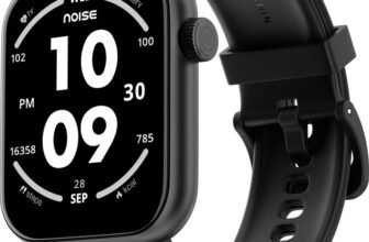 Noise Icon Rise 1.85″ Display, BT Calling, Functional Rotating Crown, 60+ Sports Modes Smartwatch(Jet Black Strap, Regular)