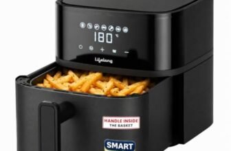 Lifelong Smartchoice 4.2L Digital Air Fryer |7 Preset Menus| Removable Handle, Food-Grade Toxic-Free Basket| 360° Rapid Air Tech |Use Little to No Oil, Frying, Grilling, Baking, Roasting | 1200W