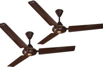 DIGISMART High Speed.1 | Energy Saving | Economy | 1 Star Rated with 2 Year Warranty Energy Saving, Anti Dust, High Air Delivery, Silent Operation, Ultra High Speed 1200 mm Ceiling Fan(1 Star | Dark Brown | Pack of 2)