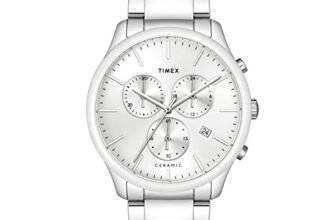 TIMEX Mens 43 mm Fashion Silver Dial Stainless Steel Chronograph Watch