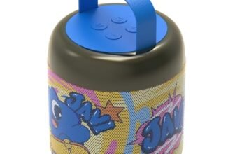 JellieMons Jellie O-K Wireless Bluetooth Speakers, Portable Karaoke Speaker with 8W Sound, Hi-Res Audio, Built-in Microphone, Karaoke Mic, Bluetooth 5.3, Stylish JLOK02 Blue Design