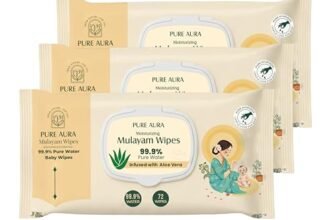 Pure Aura Baby Mulayam Wipes 72 Pulls, Pack of 3 – Doctor Recommended 99.9% Pure Water Wipes with Aloe Vera | Ultra Soft, Thick & Plant-Based | Gentle for Newborns & Sensitive Skin